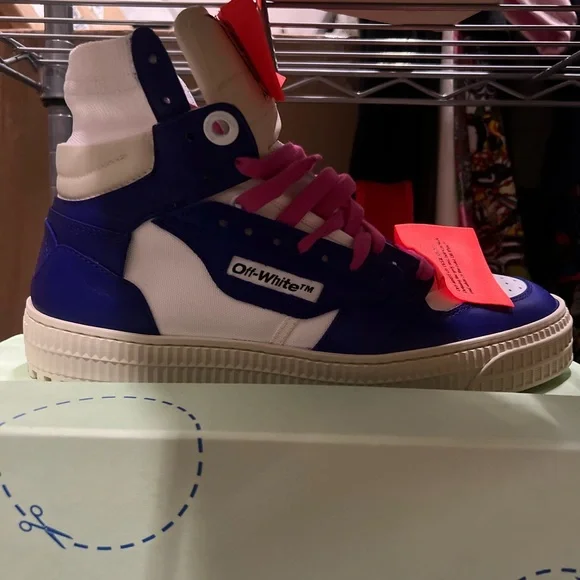 Off-White Purple and White High-Top Sneakers NIB 39 display picture 2